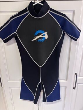 Short Sleeve Wetsuit - Blue/Black attitude neoprene adult